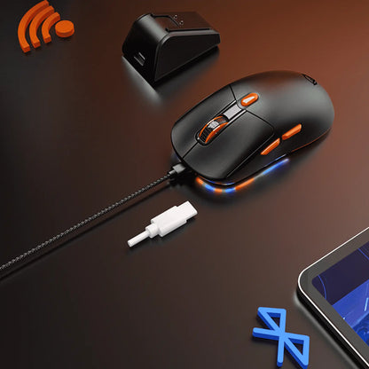 Meetion GW38 Wireless Tri-Mode Mouse with Magnetic Charging Dock - Black | White