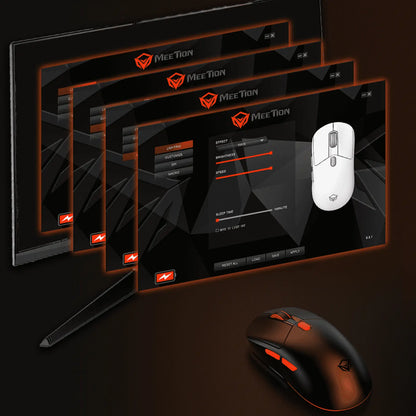 Meetion GW38 Wireless Tri-Mode Mouse with Magnetic Charging Dock - Black | White