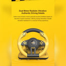 PXN V3 Pro 180 Degree Steering Wheel with Pedals, Vibration Feedback for PC, PS3, PS4, Xbox One & Series XS, Nintendo Switch - Yellow