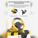 PXN V3 Pro 180 Degree Steering Wheel with Pedals, Vibration Feedback for PC, PS3, PS4, Xbox One & Series XS, Nintendo Switch - Yellow