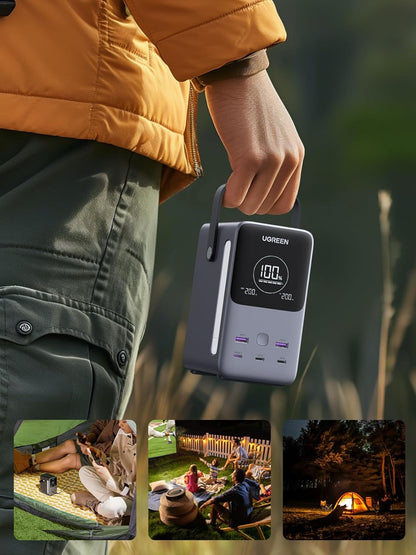 UGREEN 300W 48,000mAh Portable Power Bank With LiFePO4 Battery, 140W PD3.1 USB-C Fast Charging, 5 Ports (3C2A), Smart Display, LED Light With SOS Mode, 153Wh Laptop & Travel Backup Charger