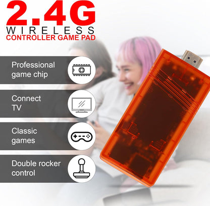 GS5 Mini Game Stick Console, 30000 Pre-installed Games, PSP Games Compatible, 53 Simulators Including GTA Game - Red | Blue | Black