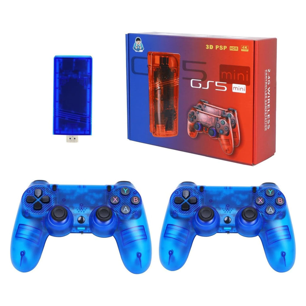 GS5 Mini Game Stick Console, 30000 Pre-installed Games, PSP Games Compatible, 53 Simulators Including GTA Game - Red | Blue | Black