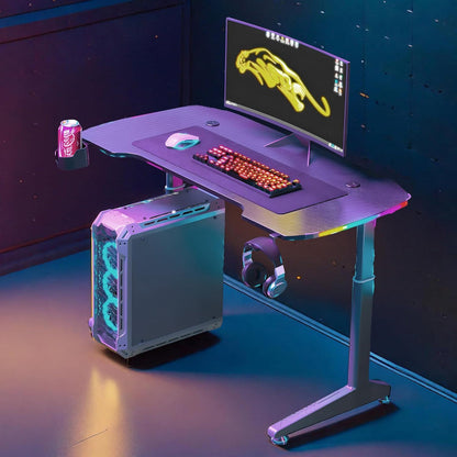 YY Ergonomic Manual Height Adjustable RGB Gaming Sit-Stand Desk - 120cm | 140cm