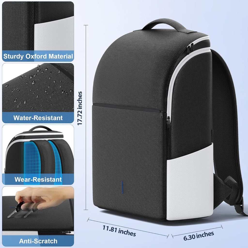 PS5 Travel Backpack: Heavy Duty Protective Carrying Case for PS5 Fat, Slim & Pro Models | Large Capacity Storage Bag for Console, Controllers, and Accessories