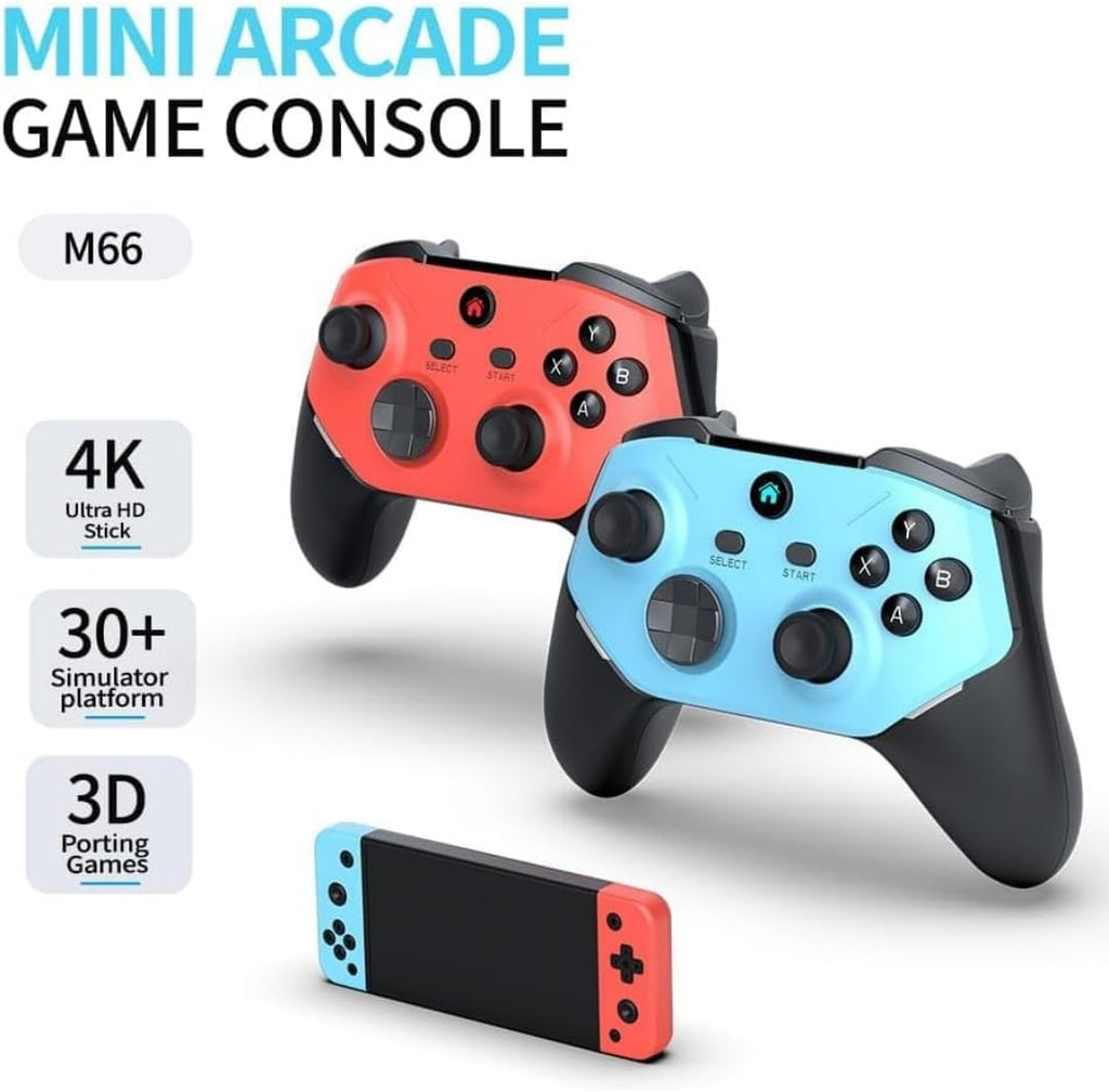 M66 Retro Game stick Console 4K Mini Arcade 64 GB with 30+ Emulator, 20000+GTA, Donkey Kong, Tekken etc..