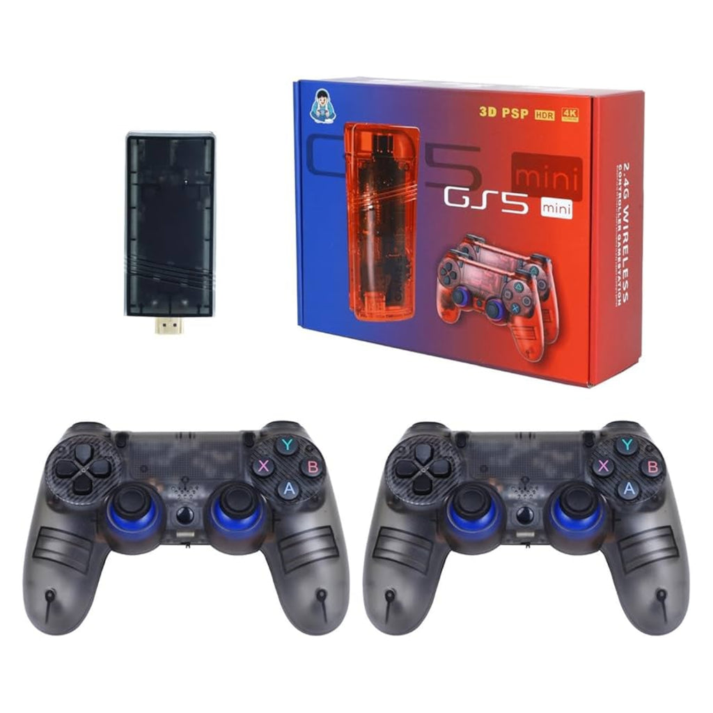 GS5 Mini Game Stick Console, 30000 Pre-installed Games, PSP Games Compatible, 53 Simulators Including GTA Game - Red | Blue | Black