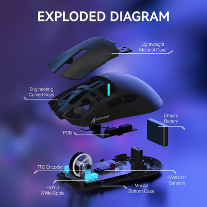 ATTACK SHARK X11 Tri-Mode Wired/Wireless Gaming Mouse - Black