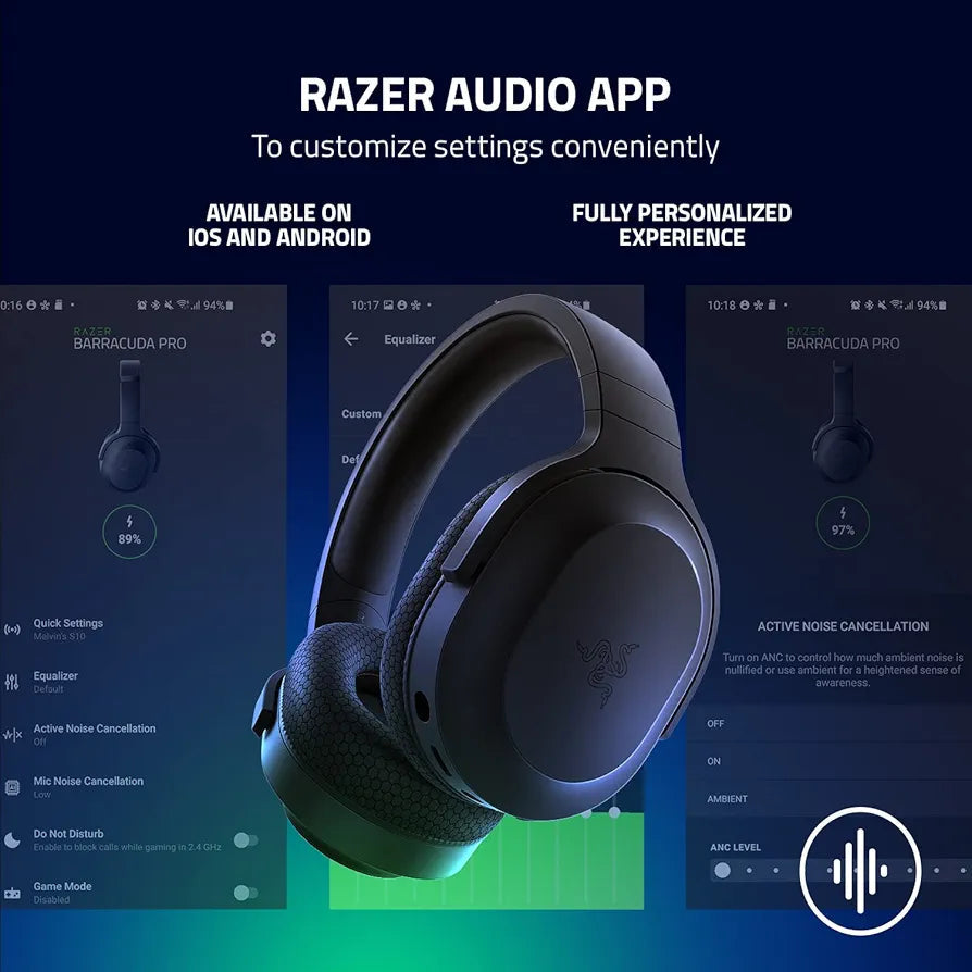 Razer Barracuda X 2.4GHz Wireless + Bluetooth Gaming Headset For Mobile, PC, PlayStation, Switch 2, Android, iOS