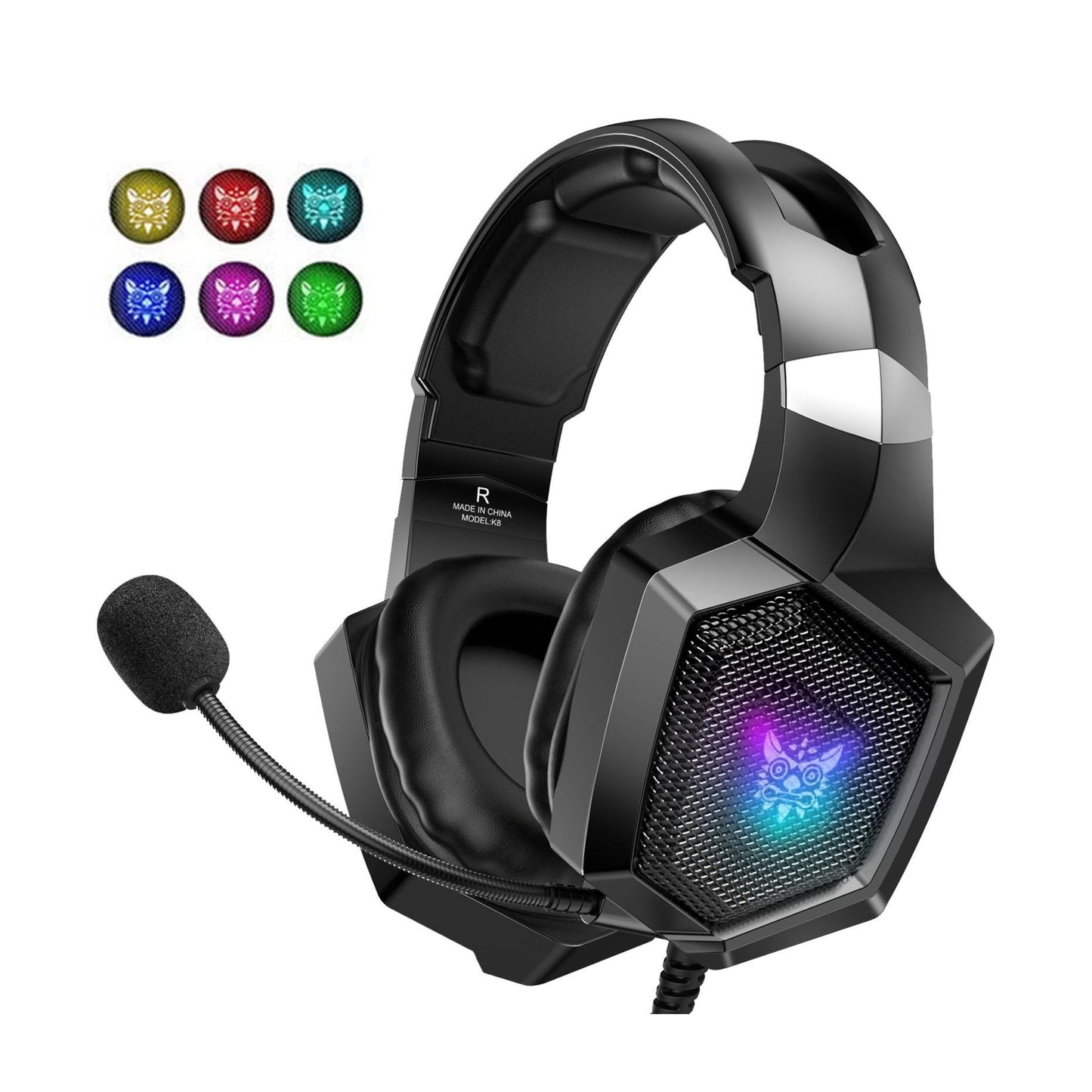 Onikuma K8 Wired RGB Gaming Headset - Black