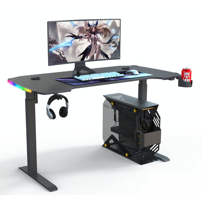 YY Ergonomic Manual Height Adjustable RGB Gaming Sit-Stand Desk - 120cm | 140cm