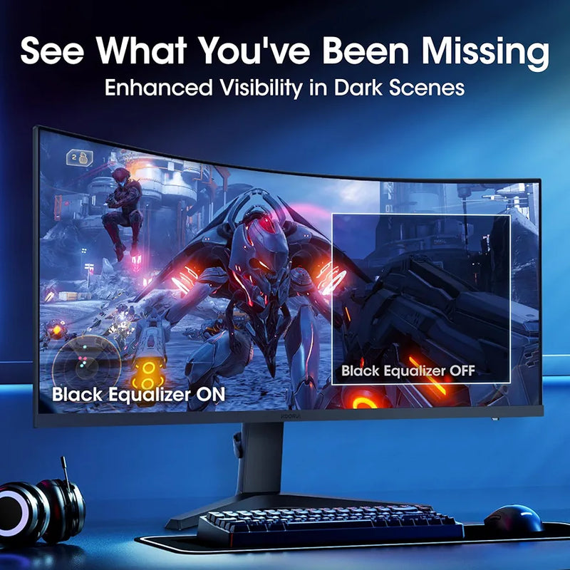 KOORUI 34E6UC 34 inch Curved Ultrawide WQHD 3440×1440 180Hz 1000R- PIP/PBP, 1ms(MPRT), HDR400 Gaming Monitor
