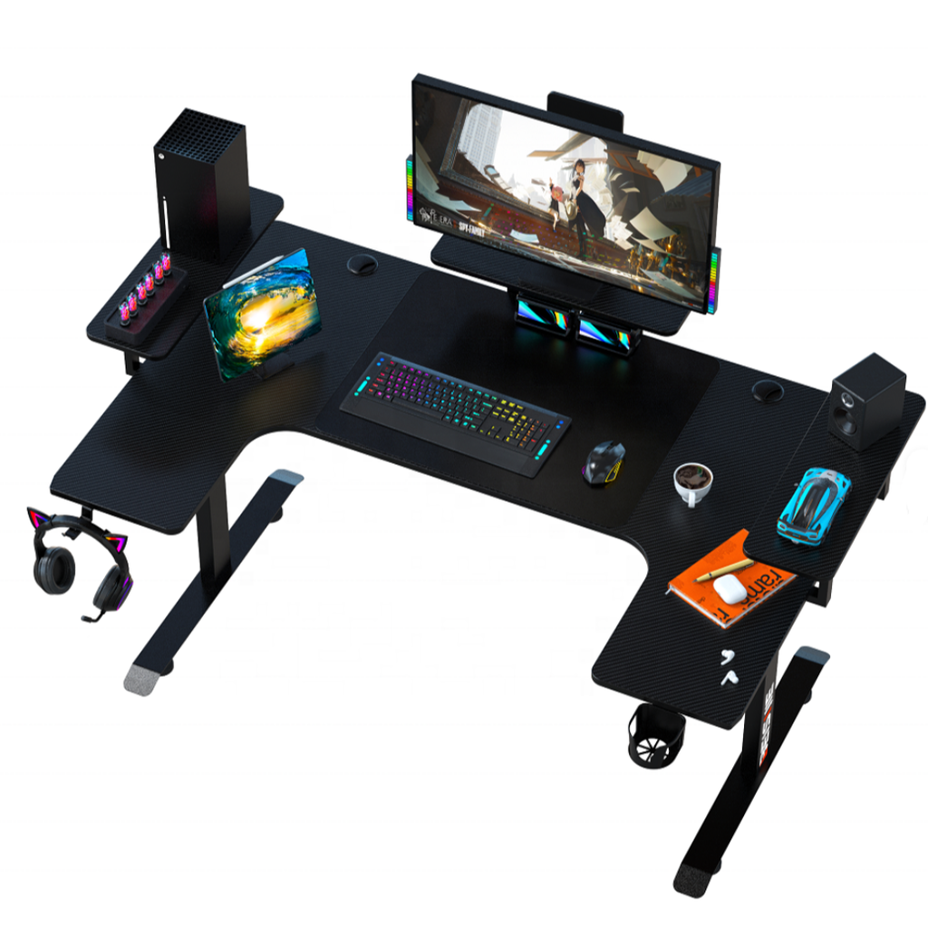 U8 RGB U-Shaped 160cm Gaming Desk with Cup & Headset Holder
