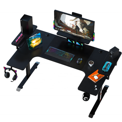 U8 RGB U-Shaped 160cm Gaming Desk with Cup & Headset Holder