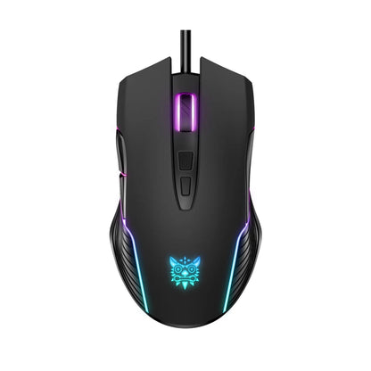 Onikuma CW905 6400 DPI Wired Gaming Mouse 7 Buttons Design RGB - Black
