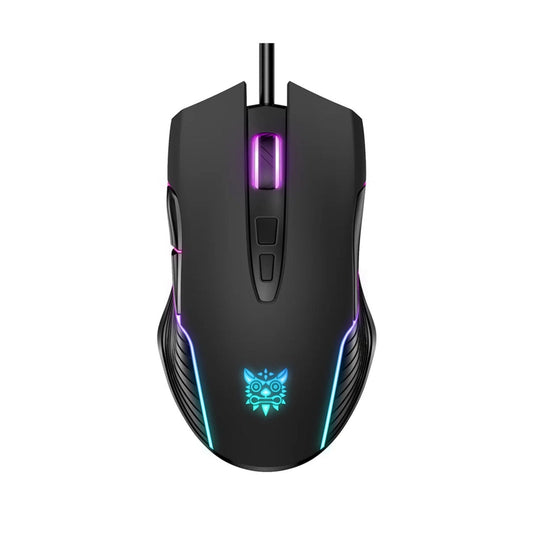 Onikuma CW905 6400 DPI Wired Gaming Mouse 7 Buttons Design RGB - Black