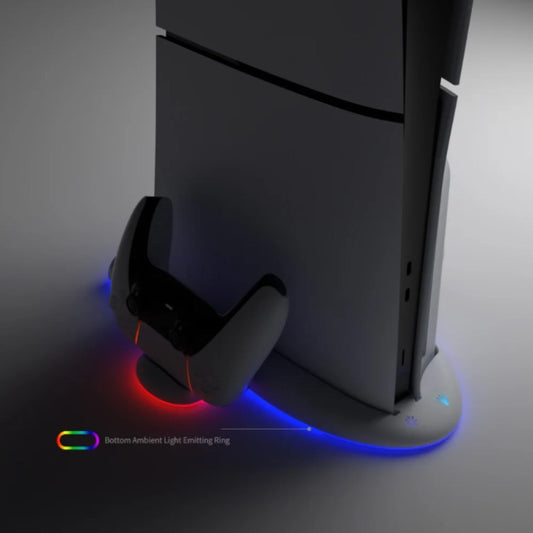 DOBE TP5-3528 Cooling Charging Dock Station With RGB Color Atmosphere Light Circle for PS5 Slim Console