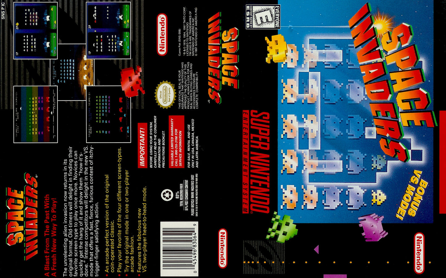 Space Invaders - Super Nintendo Entertainment System (SNES) NTSC - (CIB)