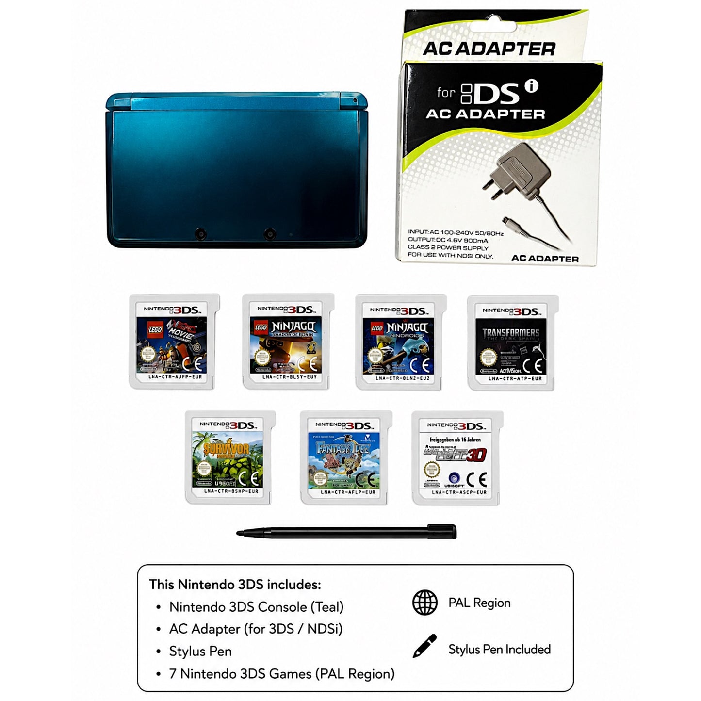 Nintendo 3DS Metallic Blue ULTIMATE BUNDLE - (USED)
