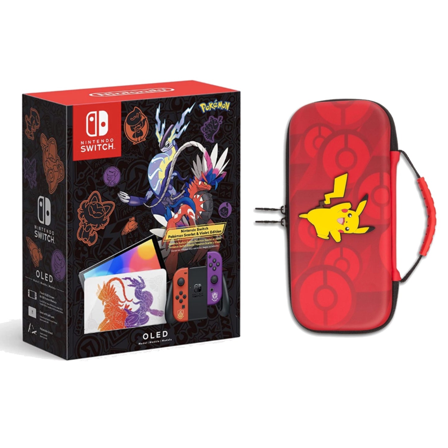 Nintendo Switch – OLED Model: Pokémon Scarlet & Violet Edition with PowerA Pikachu Case (CIB) - (USED)