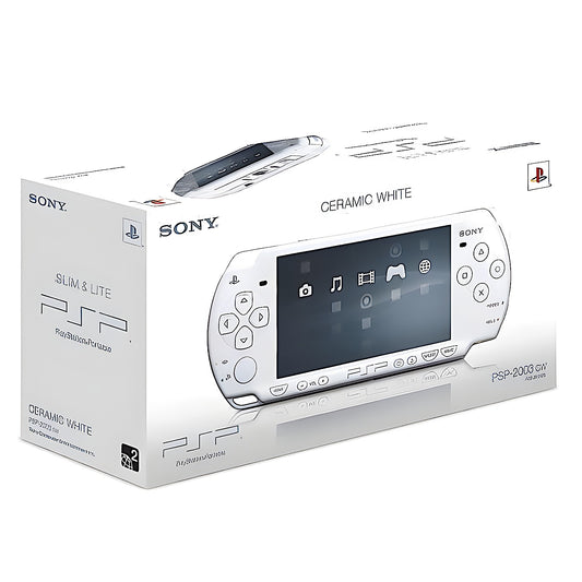 Sony PSP Slim (Ceramic White) PlayStation Portable Console CIB Complete In Box - (USED)
