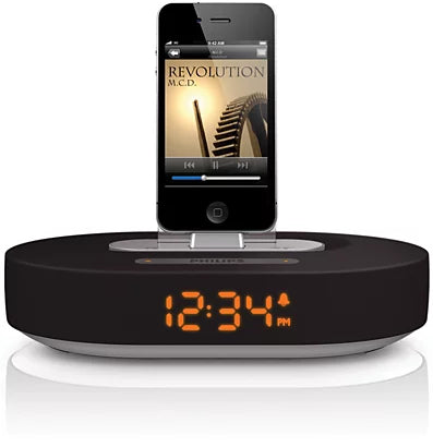 Philips Fidelio DS1200 Clock Docking Speaker Designed For 30-pin Apple Devices With Light - (USED)