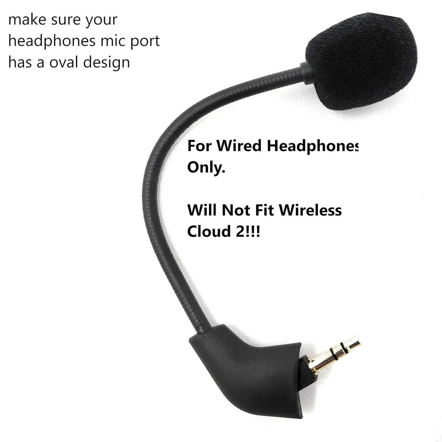 HyperX  Mic Replacement for Cloud II, Hyper x Cloud x, Cloud Core, Cloud Pro or Kingston Cloud Silver Gaming Headset 3.5 mm Microphone
