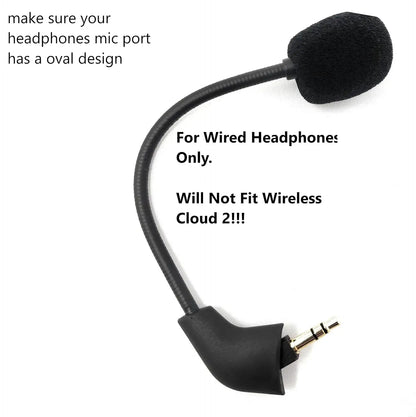 HyperX  Mic Replacement for Cloud II, Hyper x Cloud x, Cloud Core, Cloud Pro or Kingston Cloud Silver Gaming Headset 3.5 mm Microphone