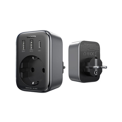 UGREEN 4-In-1 Wall Outlet Extender 30W Fast Charging With 3680W AC Output, 16A Max, Full Protection Against Overload Overcurrent Overvoltage Overtemperature, Wall Mountable