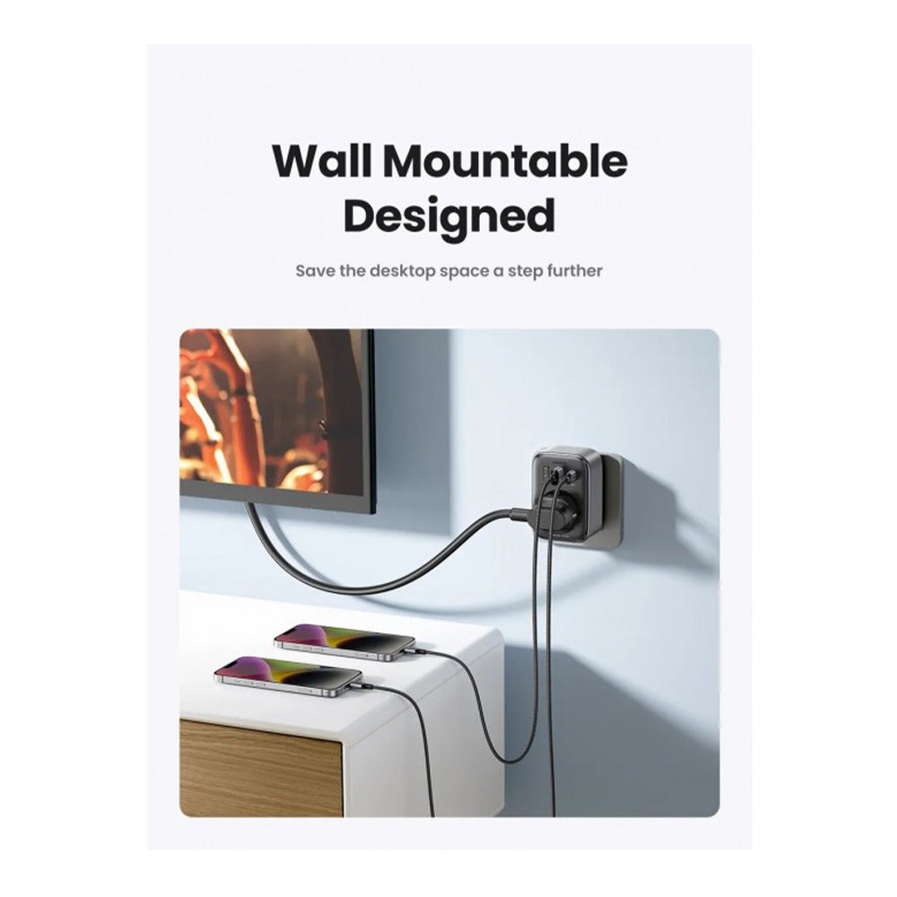 UGREEN 4-In-1 Wall Outlet Extender 30W Fast Charging With 3680W AC Output, 16A Max, Full Protection Against Overload Overcurrent Overvoltage Overtemperature, Wall Mountable