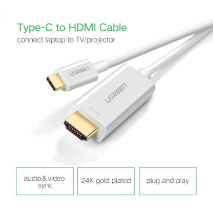 UGREEN CABLE TYPE-C TO 4K HDMI 1.5M WHITE