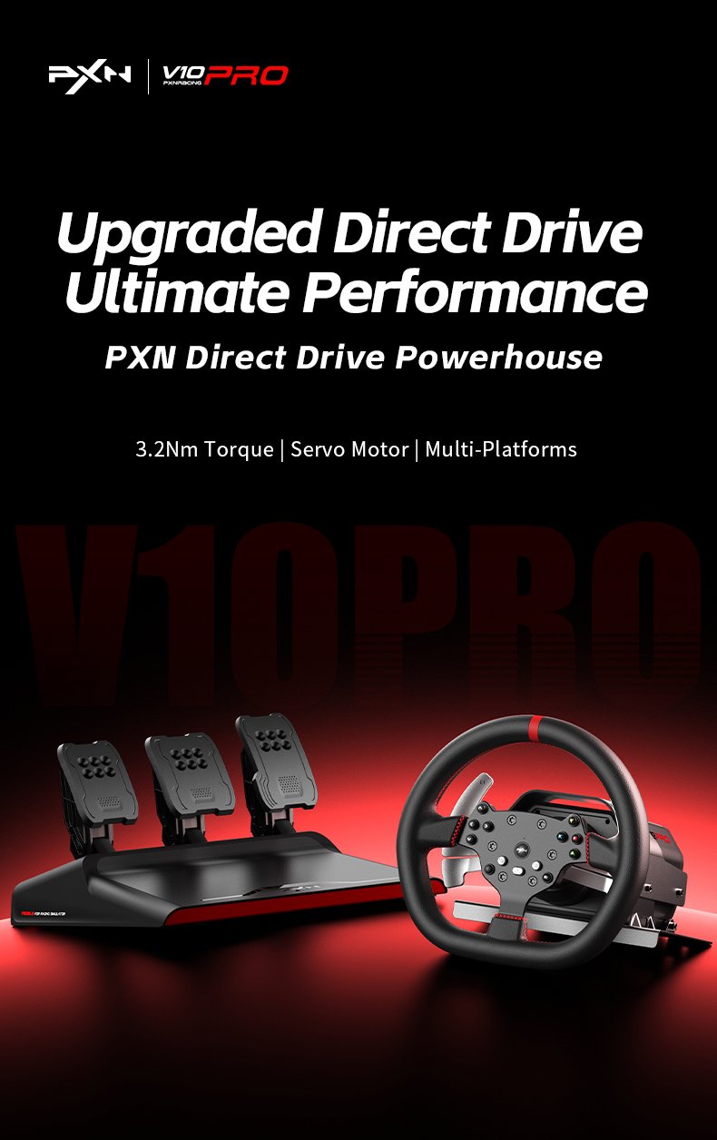 PXN-V10 Pro Entry DD Racing Simulator Racing Wheel for Xbox Consoles | PS4 | Switch | PC