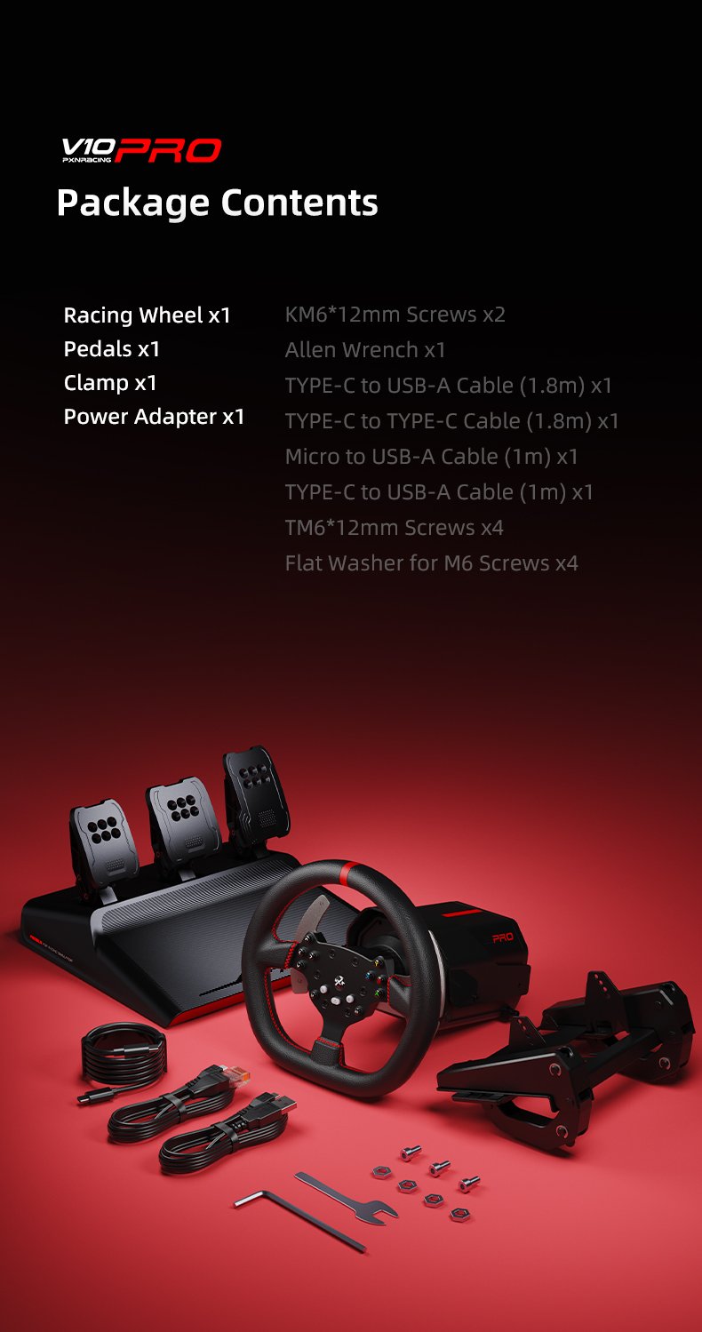 PXN-V10 Pro Entry DD Racing Simulator Racing Wheel for Xbox Consoles | PS4 | Switch | PC