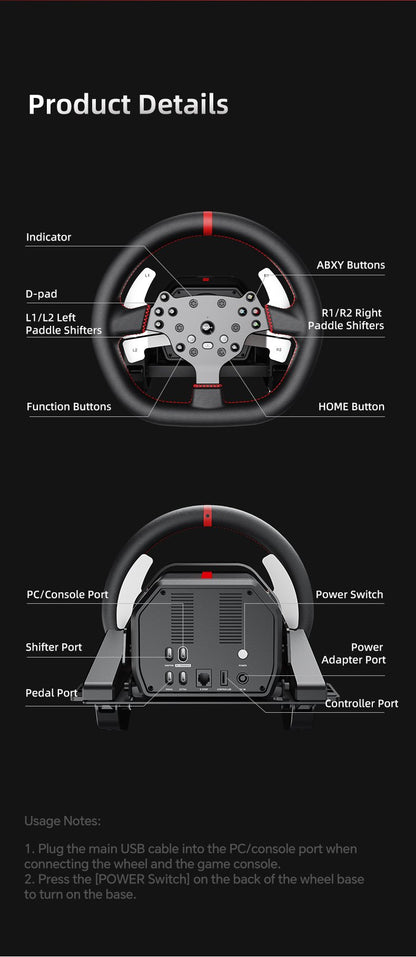PXN-V10 Pro Entry DD Racing Simulator Racing Wheel for Xbox Consoles | PS4 | Switch | PC