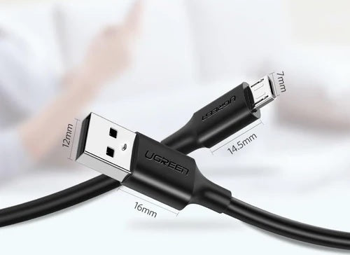 UGreen USB 2.0 A To Micro USB Cable Nickel Plating – 1m (Black) – Charging & Data transfer for Smartphones ,Tablets and Cameras