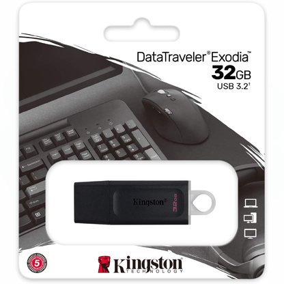محرك أقراص فلاش Kingston DataTraveler Exodia USB 3.2 سعة 32 جيجابايت 