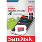 SanDisk 128GB Ultra microSDXC UHS-I - 100MB/s, C10, U1, Full HD, A1, Micro SD Card - SDSQUA4-512G