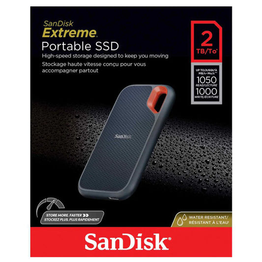 SanDisk 1TB | 2TB Extreme Portable SSD - Up to 1050MB/s - USB-C, USB 3.2 Gen 2 - PC | Mac