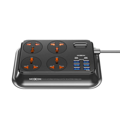 مقبس الطاقة الذكي MOXOM MX-ST07، 6 منافذ USB، 2 من النوع C، 3.4 أمبير 