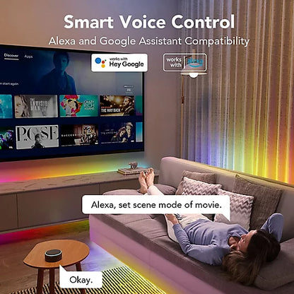 شريط إضاءة LED ذكي متغير الألوان من Govee RGBIC Pro مزود بتقنية Wi-Fi وبلوتوث