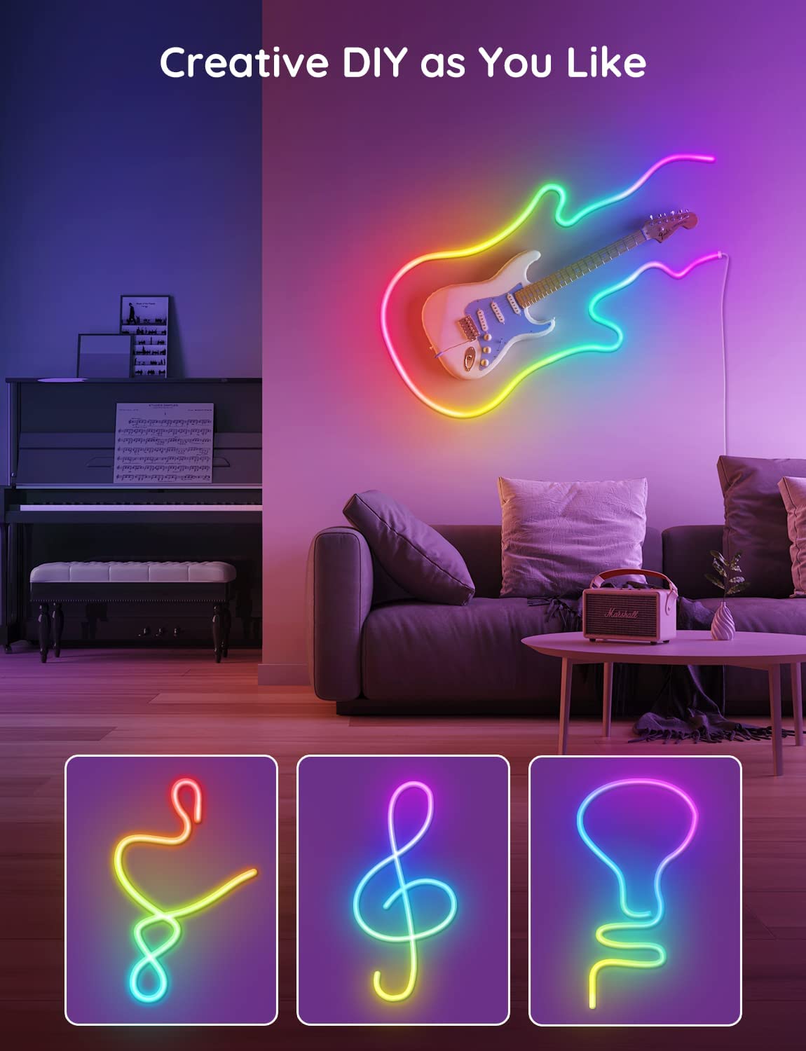 Govee Neon Rope Light, RGBIC Rope Lights, Alexa | Google Assistant 3M/10Feet