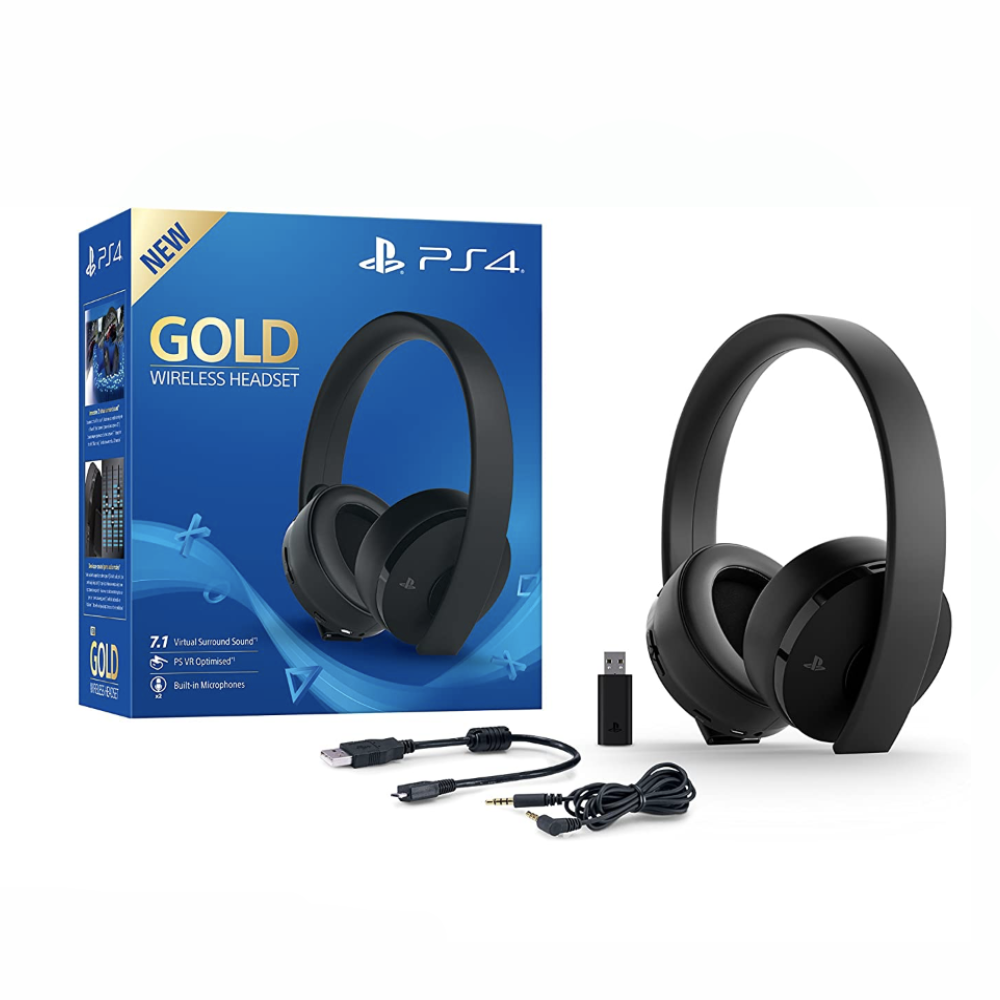 PlayStation 4 Gold Wireless Headset Black Game Bros LB