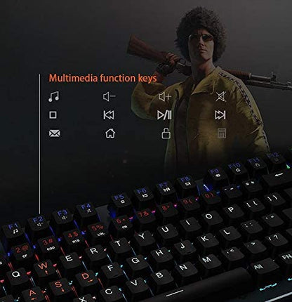 لوحة مفاتيح الألعاب الميكانيكية Meetion MK007 LED ذات السطح المعدني