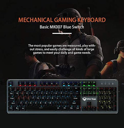 لوحة مفاتيح الألعاب الميكانيكية Meetion MK007 LED ذات السطح المعدني