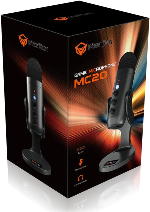 Meetion MT-MC20 Remote Meeting and Desktop Gaming Microphone - Black