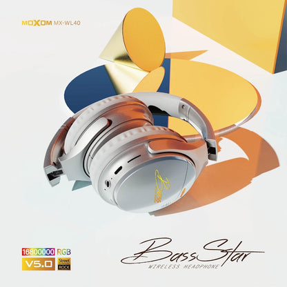 سماعة رأس لاسلكية قابلة للطي MOXOM MX-WL40 V5.0 - فضية