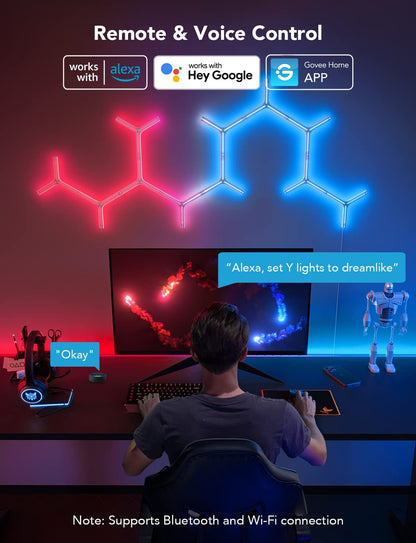 Govee Glide Y Lights، RGBIC LED Smart Gaming Lights - عبوة من 7 قطع 