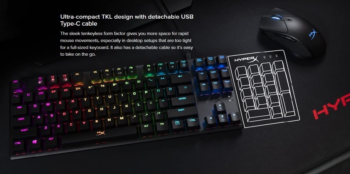 HyperX Alloy Origins Core - Blue Mechanical Gaming Keyboard