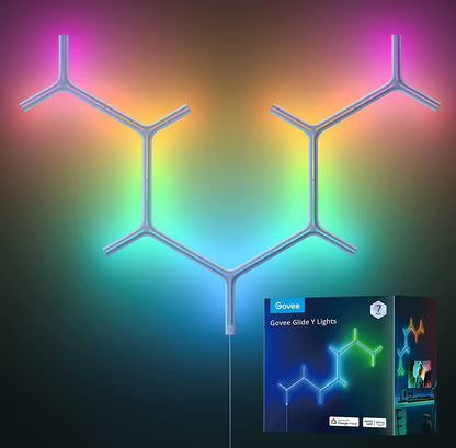 Govee Glide Y Lights، RGBIC LED Smart Gaming Lights - عبوة من 7 قطع 