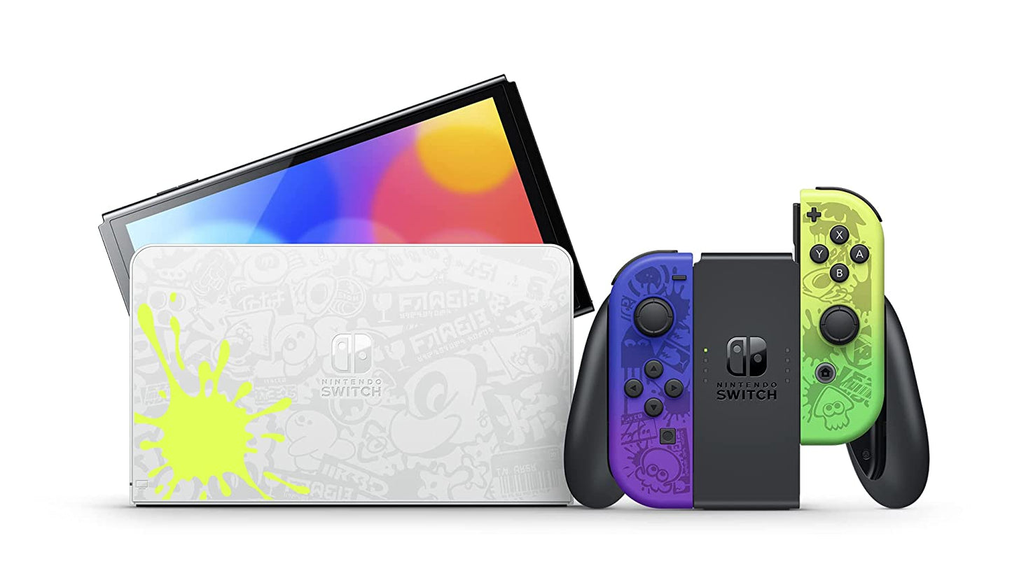 Nintendo Switch OLED Splatoon 3 Edition with Splatoon 3 Game and Wireless Pro Controller Bundle